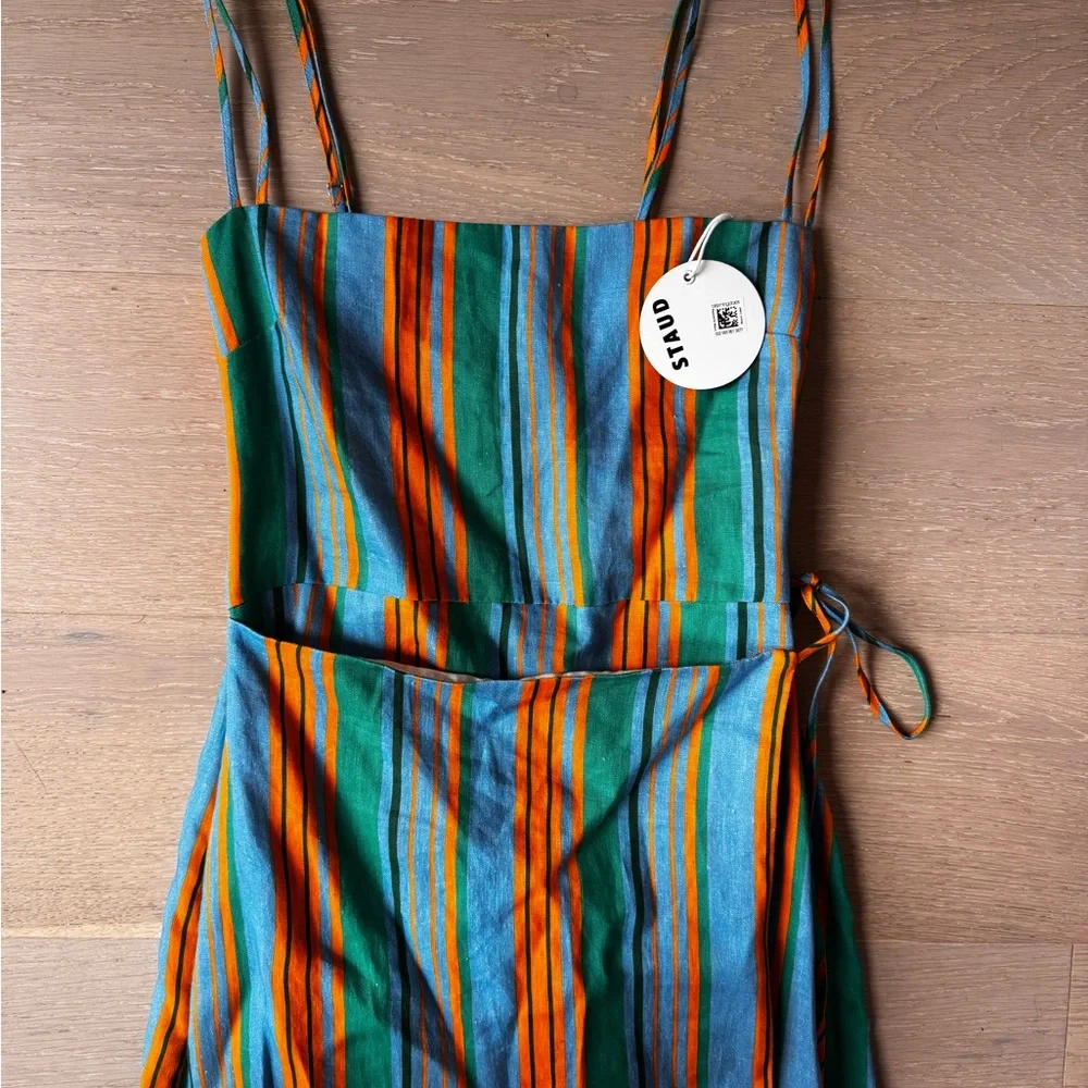 Staud Striped Maxi Dress with Slit - Picture 5 of 13